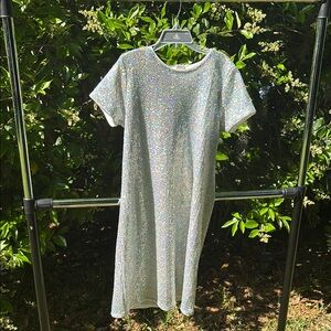 Calvin Klein Kids Silver Glitter Dress